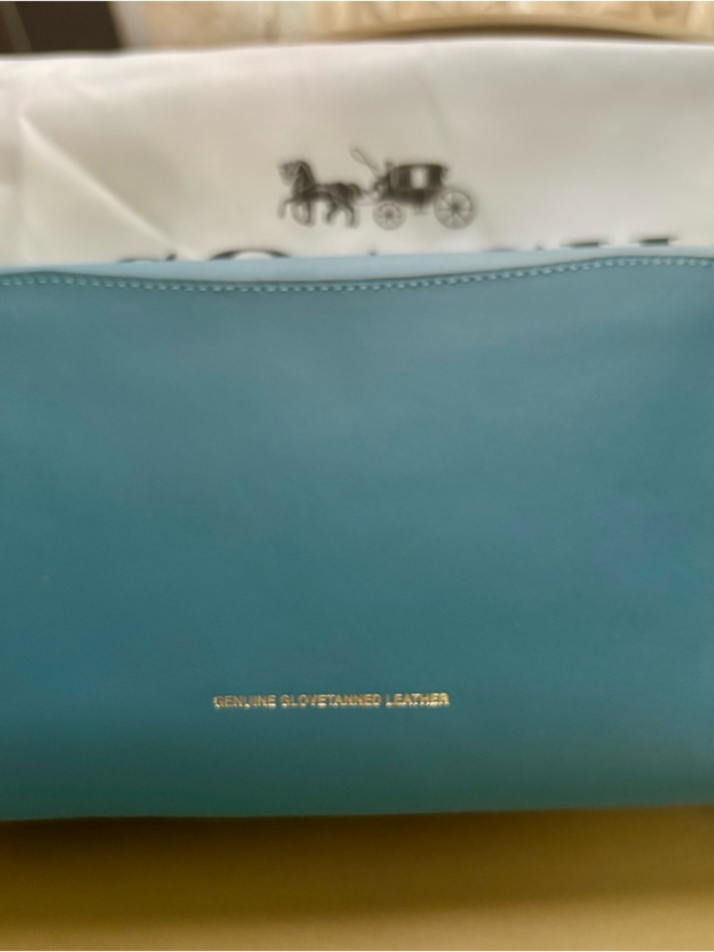 Coach 1941 Courier Wallet Pacific Blue Glovetanned Leather NWT Clutch - Picture 5 of 6